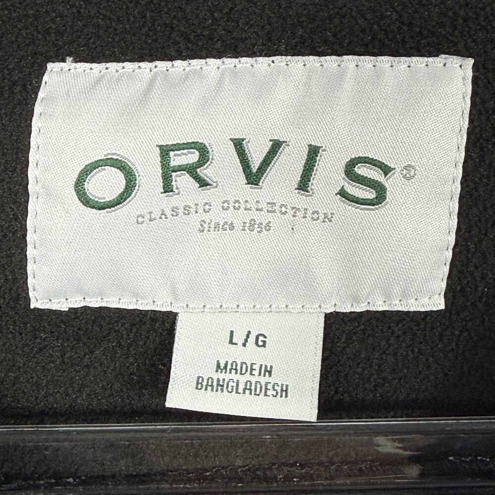 Orvis women's Sz L cotton fleece-lined flannel jacket B&W buffalo plaid pattern - Picture 3 of 13